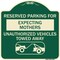Signmission Reserved Parking for Expecting Mothers Unauthorized Vehicles Towed Away Aluminum, A-DES-G-1818-23104 A-DES-G-1818-23104 - alternate 1